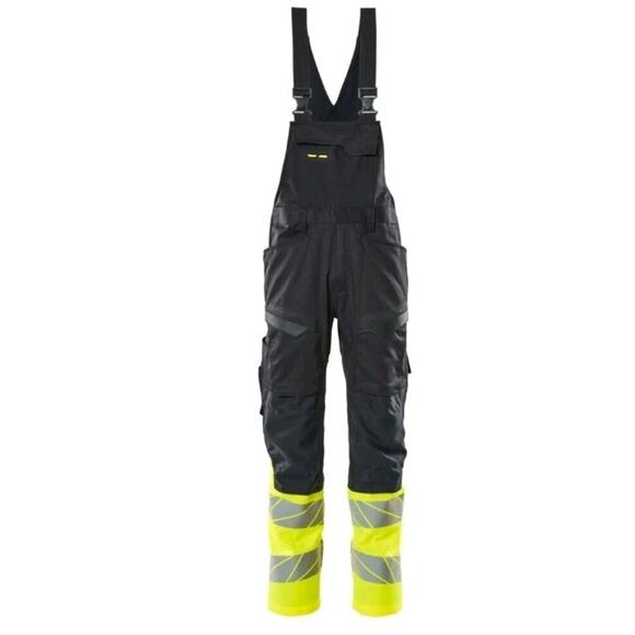 Mascot Mens Hi Vis Brace Kneepad Bib Sz 42.5 Pockets Cordura 19669-236 Workwear - Picture 9 of 9
